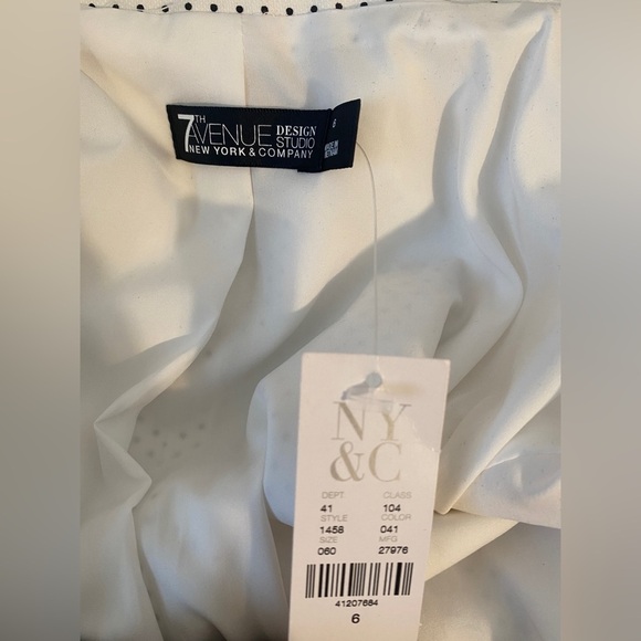 New York and Company Cotton & Silk Polka Dot Patterned Blazer Sz 6 NWT - Picture 4 of 8